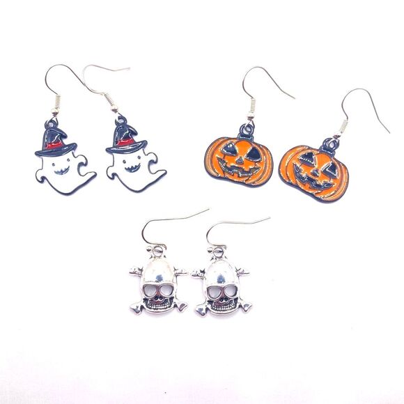 Set of 3 Halloween themed hook earrings - Picture 1 of 4